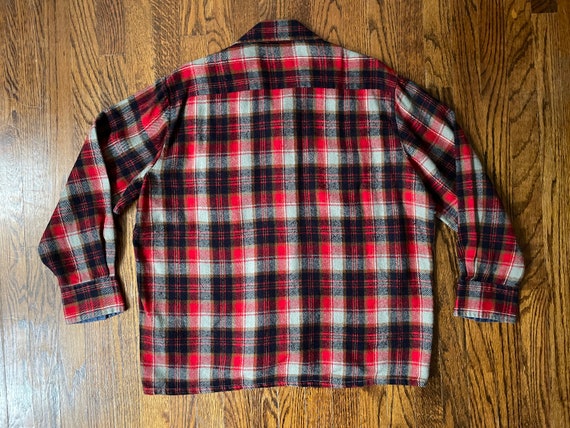 Vintage Flannel Shirt 1970s Men's Esquire Plaid F… - image 4