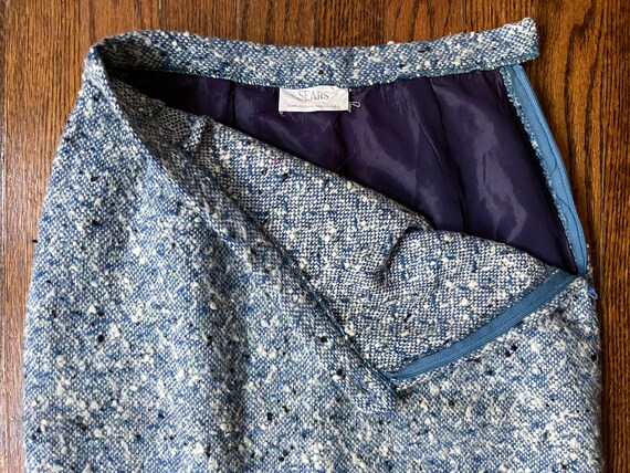 Vintage Tweed Skirt 1960s Sears Chunky Woven Wool… - image 6