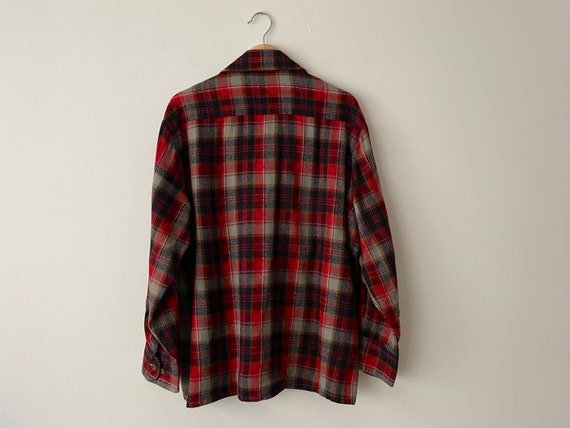 Vintage Flannel Shirt 1970s Men's Esquire Plaid F… - image 2