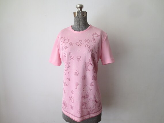 Vintage '70s Psychedelic Butterfly Print Double Kn