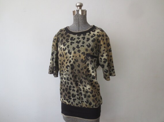 Vintage 80s Leopard T-Shirt Peter Popovitch Overs… - image 10