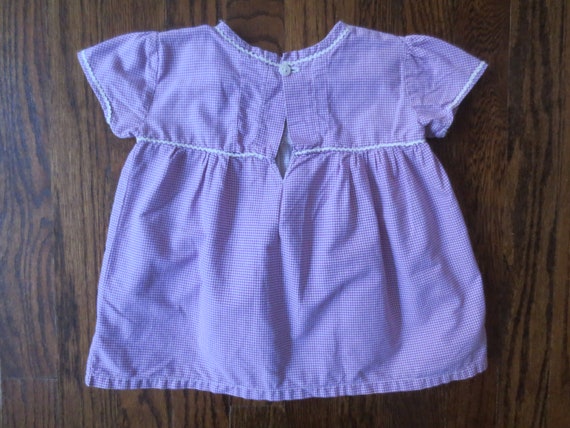 Vintage Girls Dress 1960s Lavender Gingham Cotton… - image 4