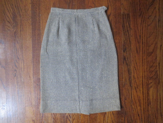 Vintage Pencil Skirt 1950s Gorgeous Navy/Cream Te… - image 3