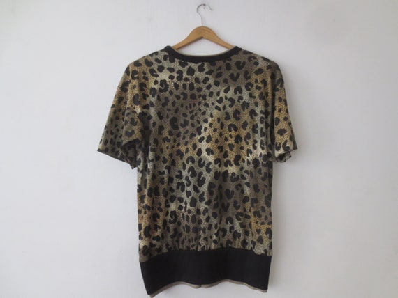 Vintage 80s Leopard T-Shirt Peter Popovitch Overs… - image 2