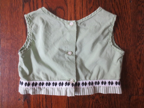 Vintage Girls Top 1950s Toddler's Sleeveless Crop… - image 4