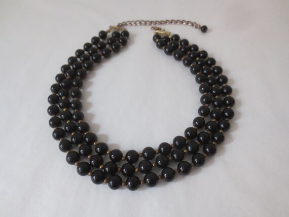 Vintage Beaded Necklace 1950s/1960s 3 Strands wit… - image 3