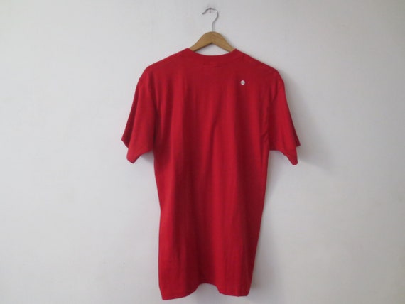 Vintage T-Shirt 1970s/80s Pocket Tee Bright Red C… - image 2