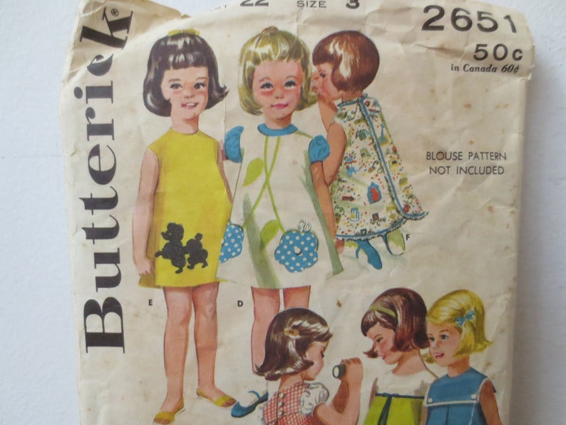 Girls/' Smock /& Bloomers Size 3 Dress Sewing Pattern Vintage /'50s/'60s Butterick Printed Pattern 2651