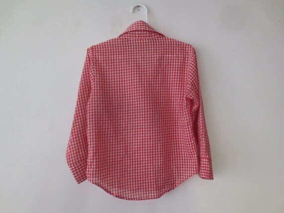 Vintage Kids Sears Perma-Prest Gingham Button Dow… - image 2