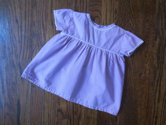 Vintage Girls Dress 1960s Lavender Gingham Cotton… - image 9