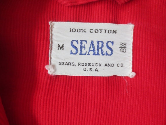 Vintage 1950s Sears Robe Red Corduroy with Snap-I… - image 8