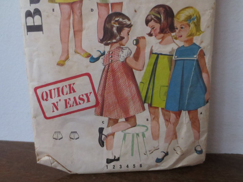 Girls/' Smock /& Bloomers Size 3 Dress Sewing Pattern Vintage /'50s/'60s Butterick Printed Pattern 2651