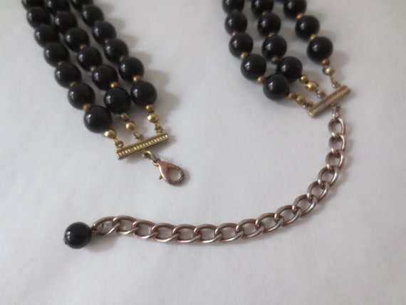 Vintage Beaded Necklace 1950s/1960s 3 Strands wit… - image 5