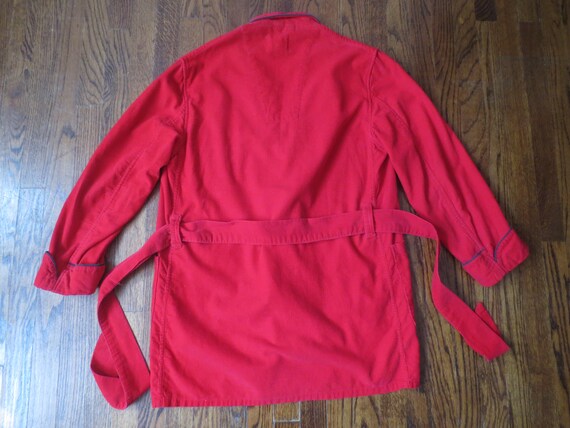 Vintage 1950s Sears Robe Red Corduroy with Snap-I… - image 6