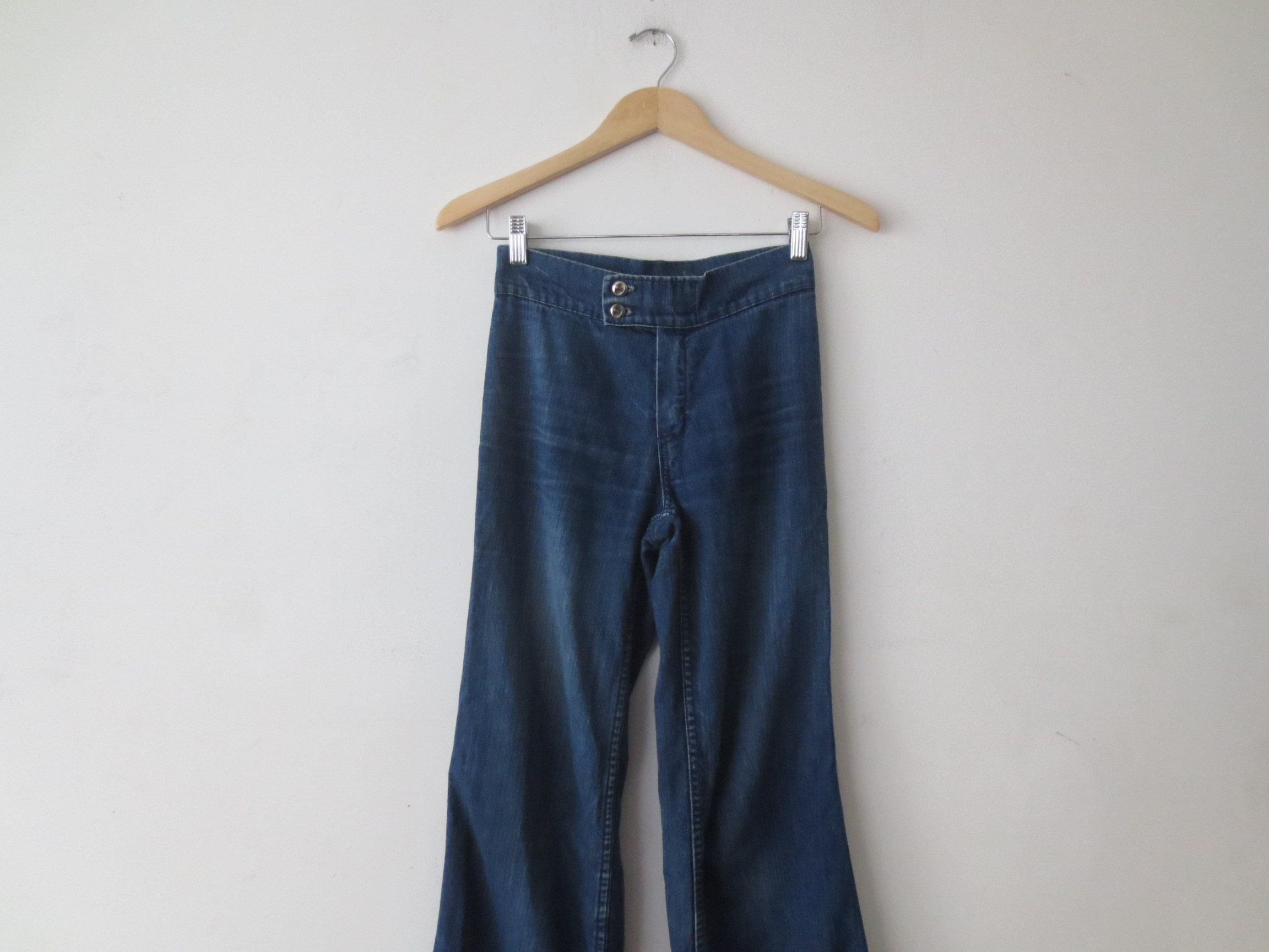 70s High Waist Flared Jeans | Men's Denim Jeans | Rad by Radgang Deep Blue / XL