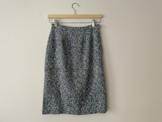 Vintage Tweed Skirt 1960s Sears Chunky Woven Wool… - image 1