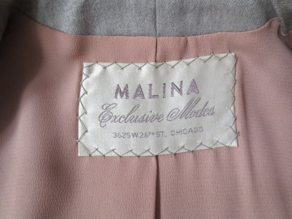 Vintage 1950s Suit MALINA Exclusive Modes Chicago… - image 8