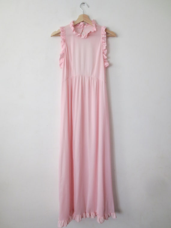 Vintage 1960s/70s Nightgown Empire Waist with Ruf… - image 5