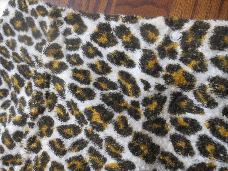 Vintage /'60s/'70s Jockey Bath Kilt in Leopard Print Terrycloth Adjustable Snap Closures Back Elastic Waist Small Med Large Front Pocket