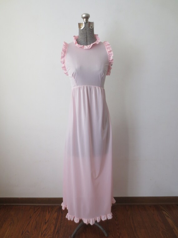 Vintage 1960s/70s Nightgown Empire Waist with Ruf… - image 3