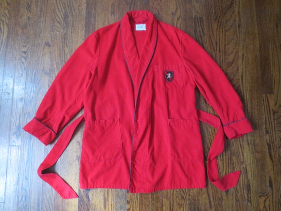 Vintage 1950s Sears Robe Red Corduroy with Snap-I… - image 5