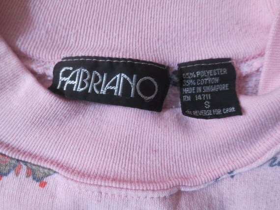 Vintage 1980s Sweatshirt Fabriano Boxy Fit Pink P… - image 9