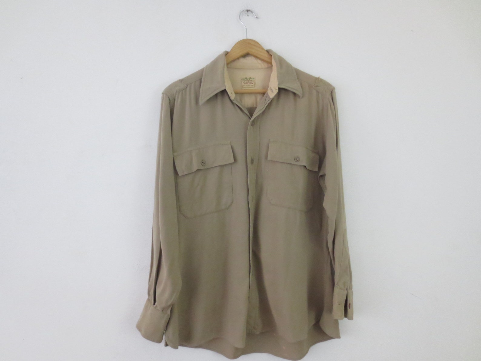 Vintage Military Shirt 1940s V-command US Officers Regulation - Etsy