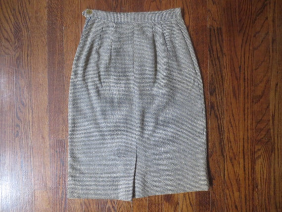 Vintage Pencil Skirt 1950s Gorgeous Navy/Cream Te… - image 4
