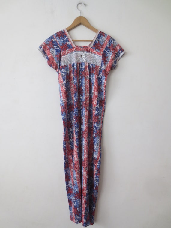 Vintage Loungewear Dress 1970s Psychedelic Stripe… - image 3