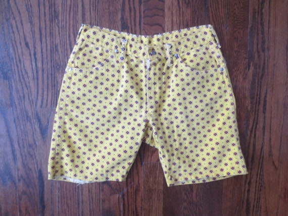 Vintage Wrangler Shorts 1960s/1970s Bright Yellow… - image 3