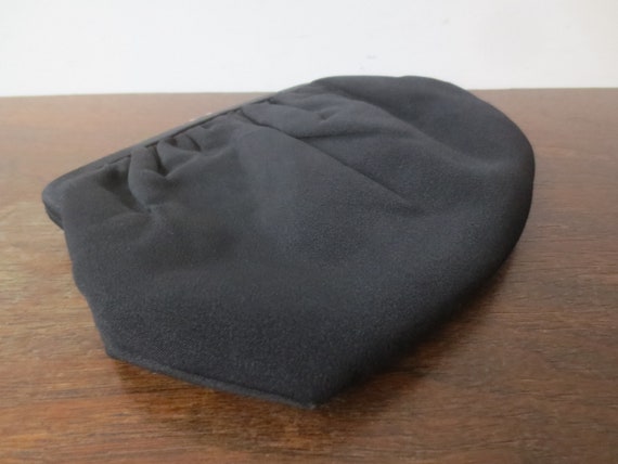 Vintage 1950s Clutch Jet Black Rayon with Convert… - image 9