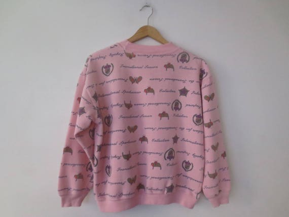 Vintage 1980s Sweatshirt Fabriano Boxy Fit Pink P… - image 5