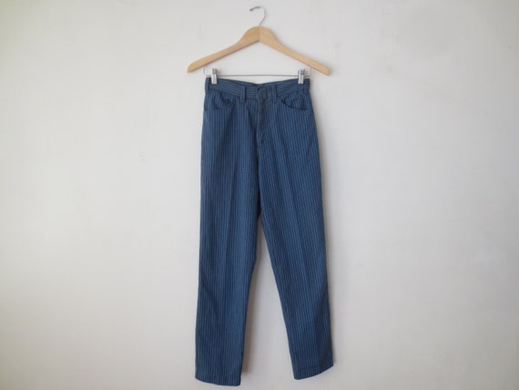 Vintage '60s MOD Pinstripe Tapered Leg Pants Jeans Cut W/ - Etsy