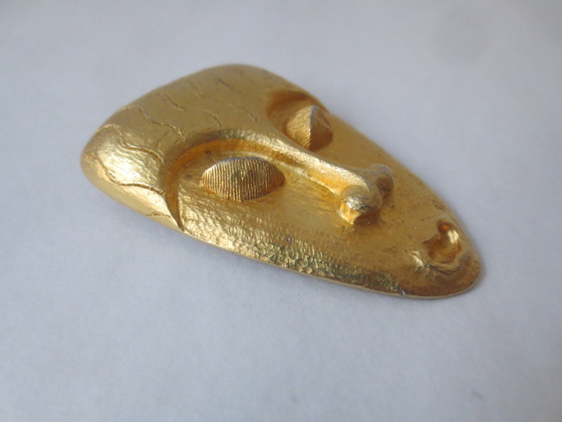 Gold Tone Vintage Pakula Figural Tribal Pendant 2 38 x 1 58 Inches