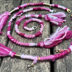 Pretty in Pink, Soft, Fuzzy Removable Hair Wrap Dread Extensions with Bead Details