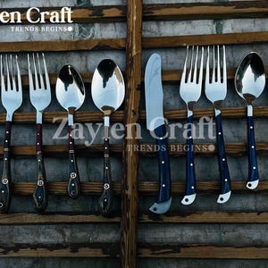 Handcrafted Stainless Steel Cutlery Set – 5-Piece Artisan Flatware | Zaylen Craft, Home accessories, Gift for Her,  Housewarmings Gift