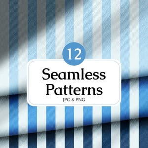 Skyline Blue Vertical Stripes Digital Paper | Deep Blue Seamless Pattern | Classic Stripe Background, Digital Scrapbook Paper Commercial Use