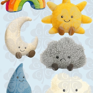 Jellycat Clipart Images of Weather Elements and More! | 11 PNG Images