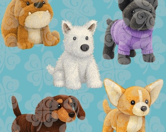 Jellycat Dog's Digital Art | 16 PNG Images