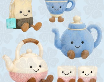 Jellycat Tea Set Collection Digital Art | 8 PNG Images