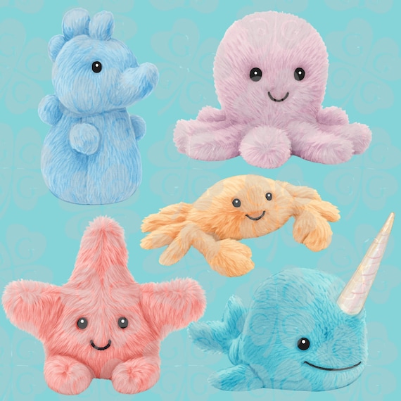 Jellycat の海の生き物とその他のデジタルアート | 31 枚の PNG 画像