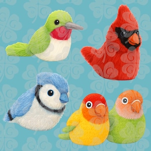 Jellycat Birds Digital Prints | 21 PNG Images