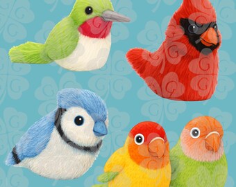 Jellycat Birds Digital Prints | 21 PNG Images