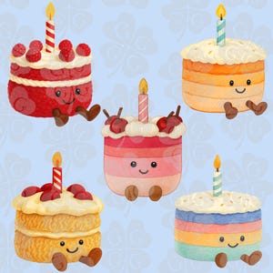 Jellycat Clipart Drawing Images, Birthday Edition | 6 PNG Images