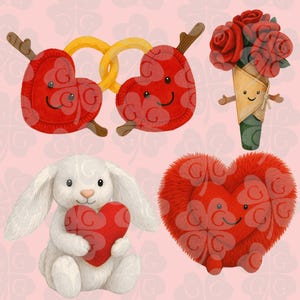 Jellycat Love, Valentines, Weddings, and More Digital Art | 16 PNG Images