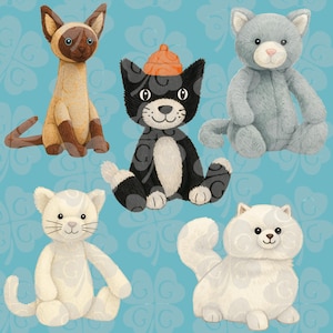 Jellycat Cat&#39;s Digital Art | 14 PNG Images