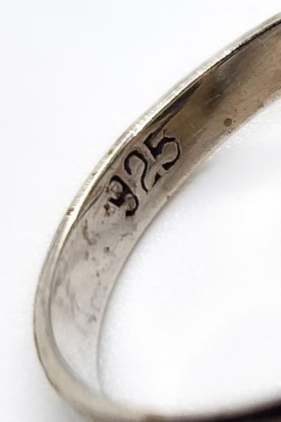 Vintage 925 Silver Large Rectangular Ring with Tu… - image 14