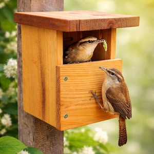 Cedar Birdhouse - Carolina Wren