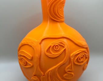 Abstract Faces Vase – 3D Printed Artistic Home Decor