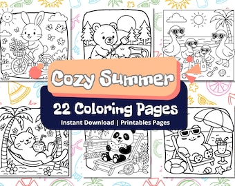 Kawaii Summer Coloring Book: 22 Cozy Printable Pages (PDF Download)